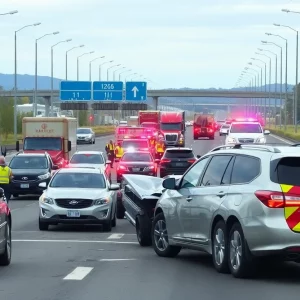 Scene of a multi-vehicle collision on the F.E. Everett Turnpike in Nashua