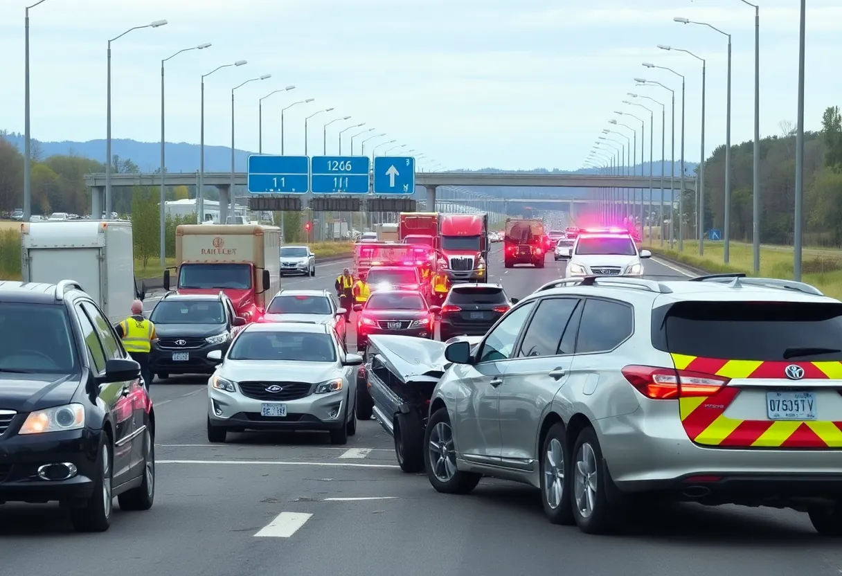 Scene of a multi-vehicle collision on the F.E. Everett Turnpike in Nashua