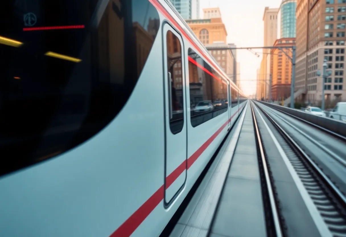 NextGen Acela train traveling on a track