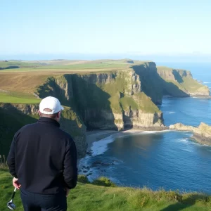 Golf course in North East England overlooking the coastline