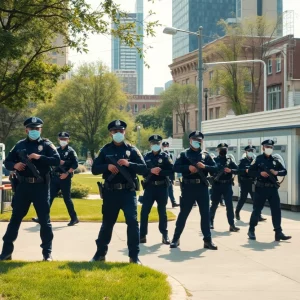 Police officers responding to incidents in Boston neighborhoods