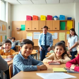 Engaged students in a private school classroom
