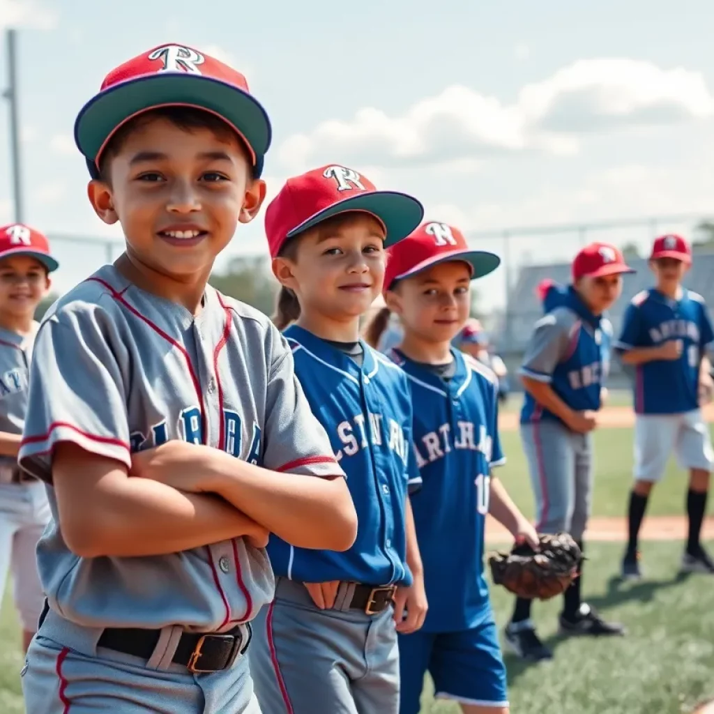 Young baseball players training on the field, representing the Red Sox farm system