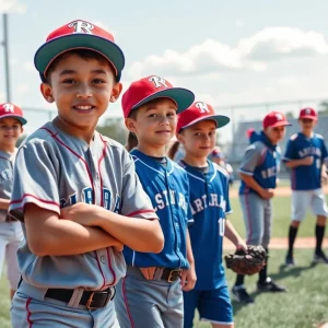 Young baseball players training on the field, representing the Red Sox farm system