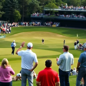 Ryder Cup players discussing strategies at Bethpage Black