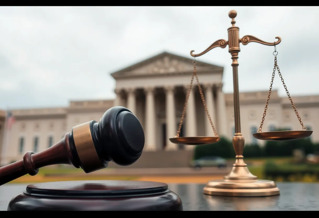 Image representing legal proceedings related to extortion charges against a sheriff.