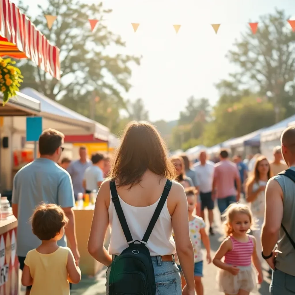 Families enjoying summer festival activities in South Shore