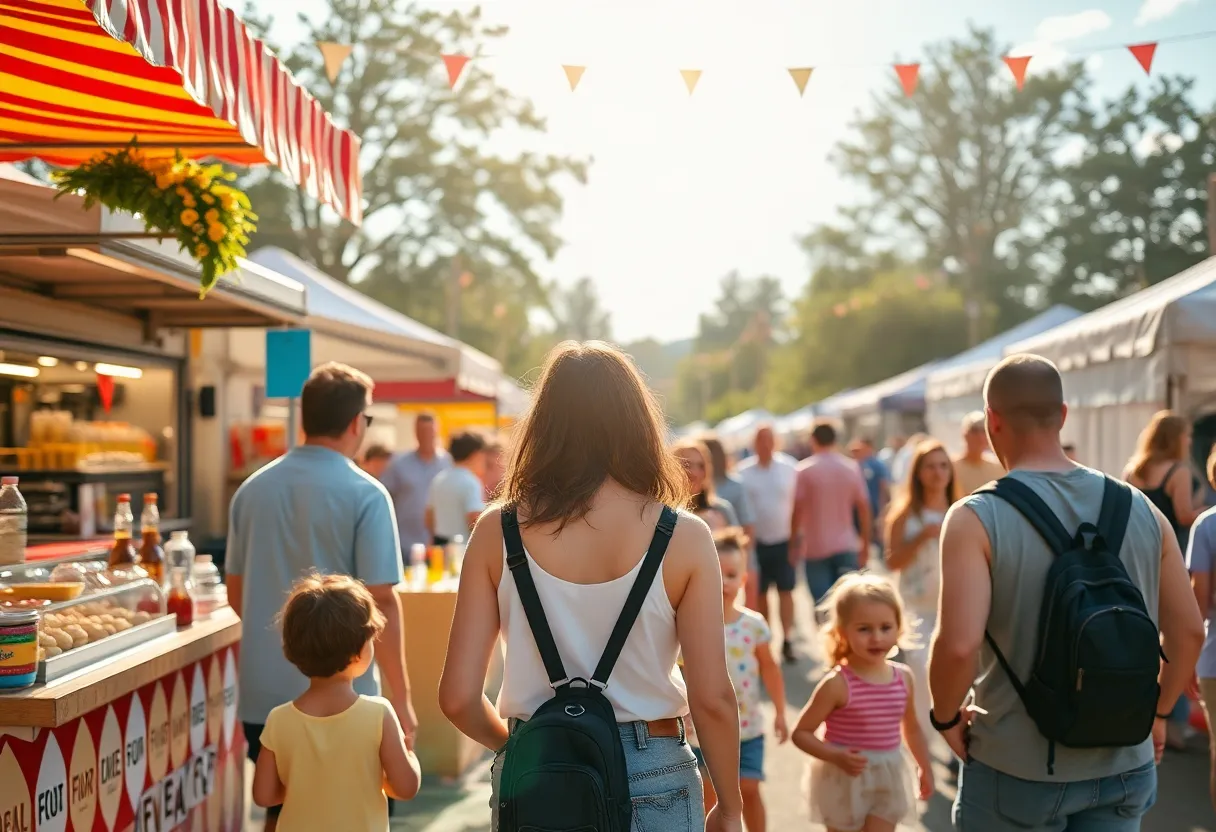 Families enjoying summer festival activities in South Shore