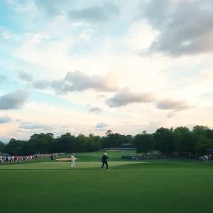Golf players competing at the U.S. Amateur Championship