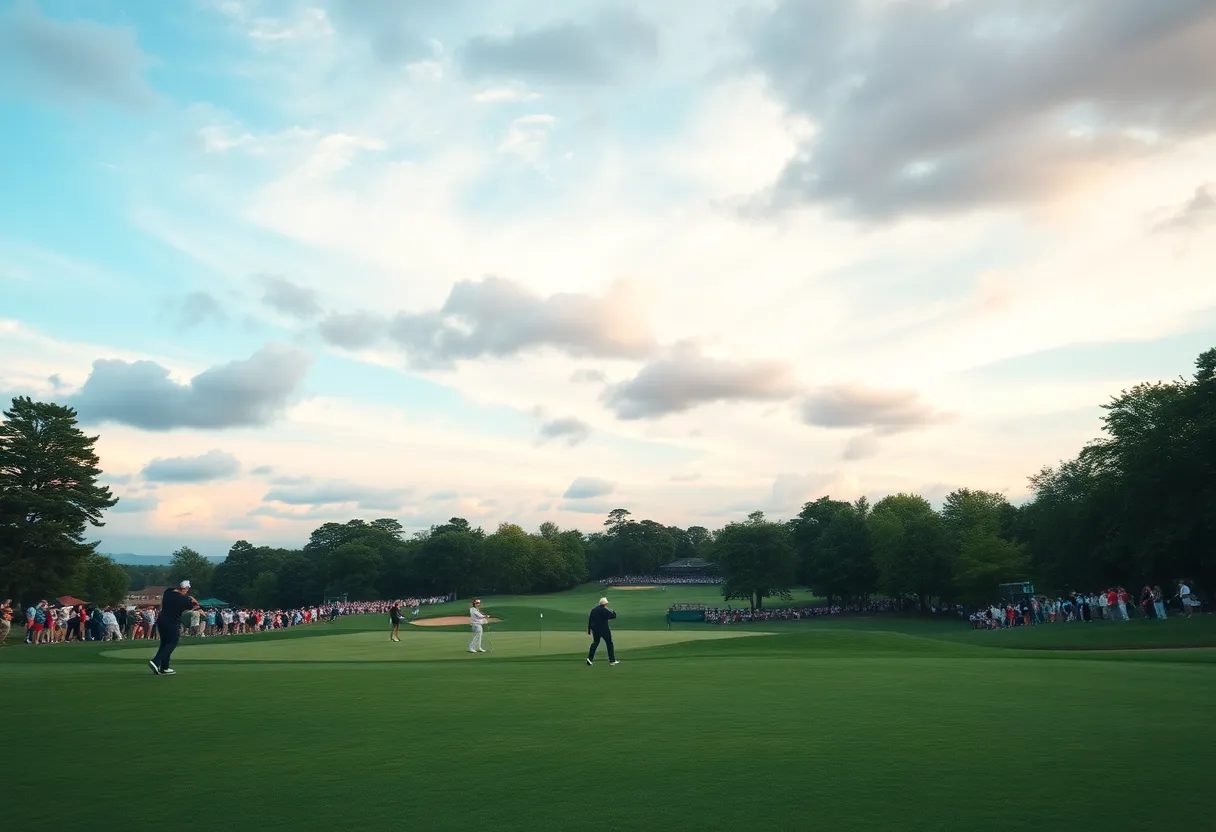 Golf players competing at the U.S. Amateur Championship