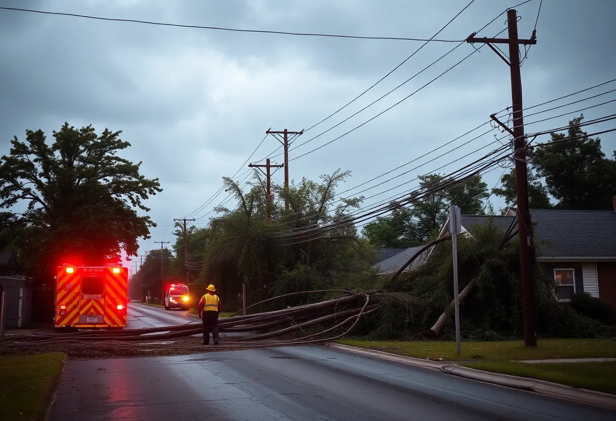 Downed trees and power lines in West Michigan after severe thunderstorms