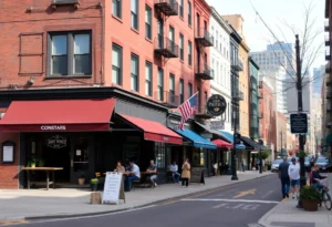 Boston South End neighborhood bustling with activity
