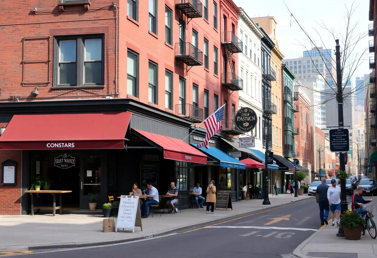 Boston South End neighborhood bustling with activity