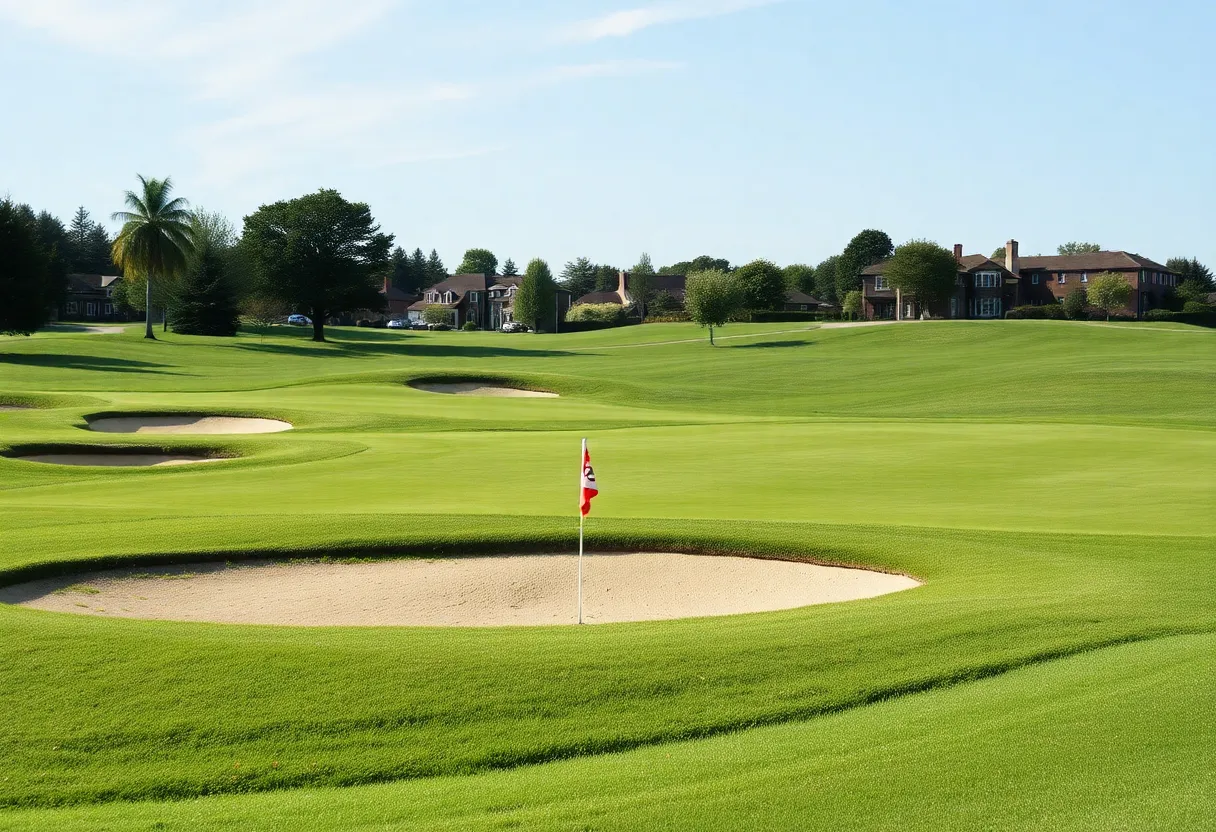 View of Harrison Lake Golf Course during a professional tournament