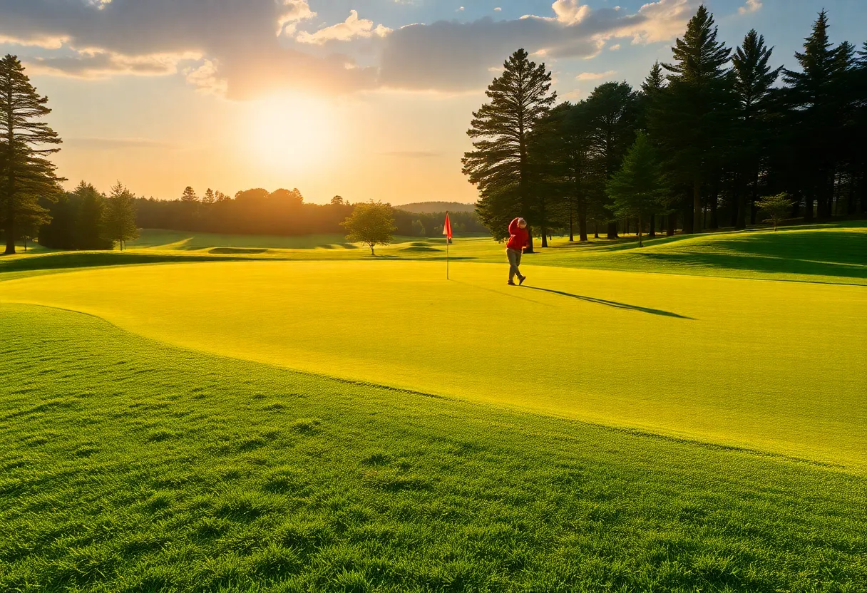 Golfers playing on a beautiful golf course