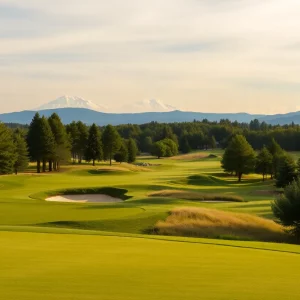Well-maintained golf course turf with precise bunker grooming