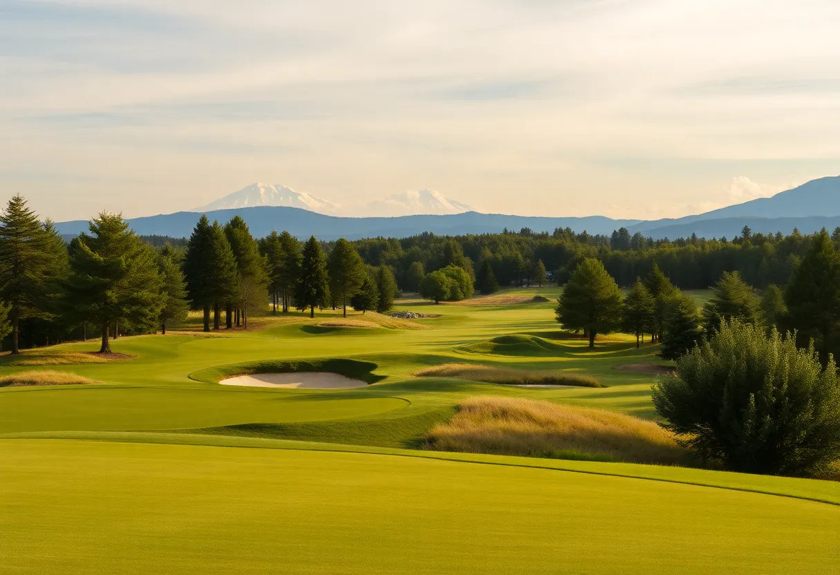 Well-maintained golf course turf with precise bunker grooming