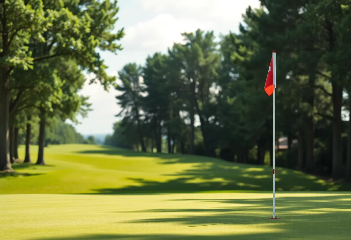 Golfers at a charity tournament at Twin Hills Country Club