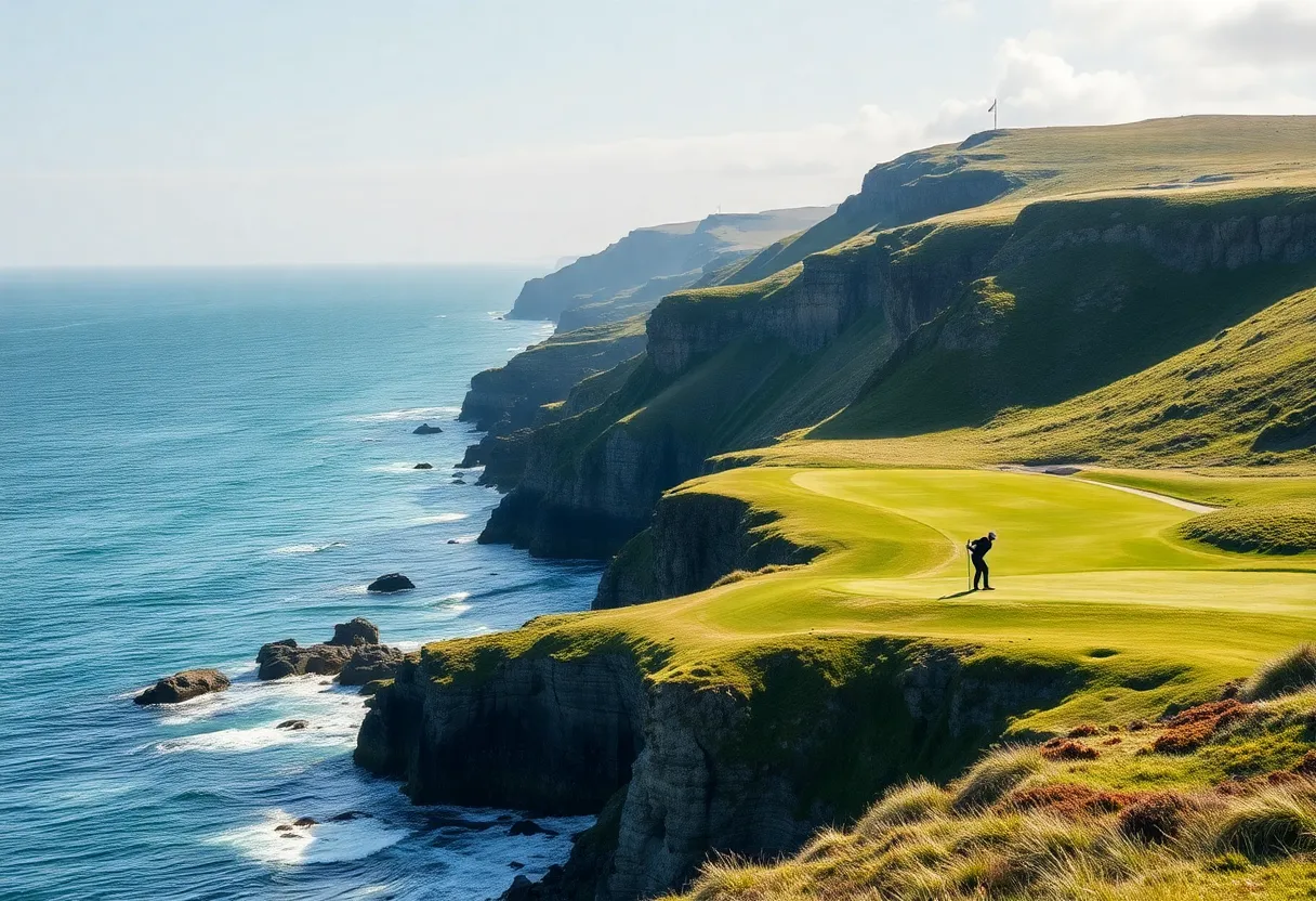 Amateur golf players at the 2025 Walker Cup at Cypress Point Club