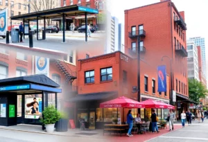 A vibrant view of various Boston neighborhoods with transit access