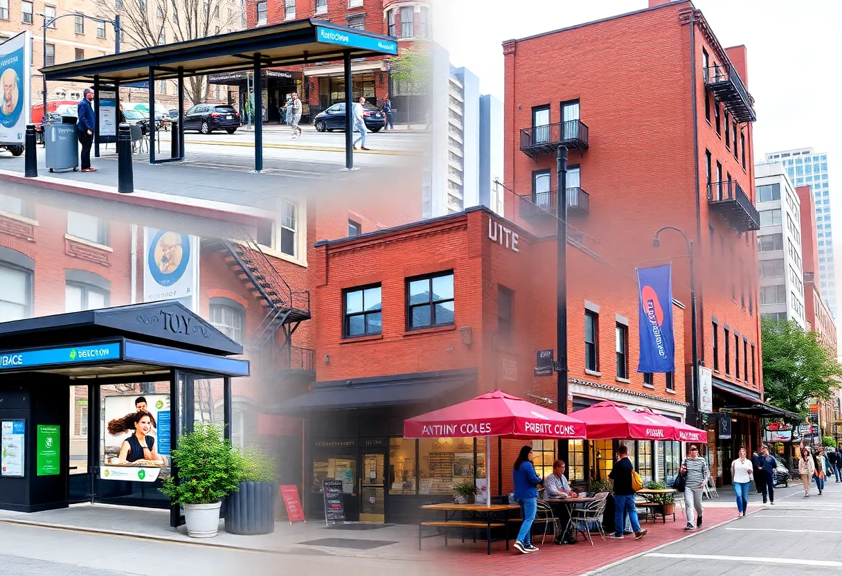 A vibrant view of various Boston neighborhoods with transit access