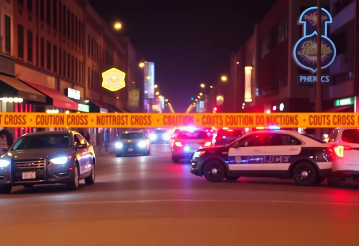 Scene of a shooting outside Acqua Nightclub in Lawrence with police presence