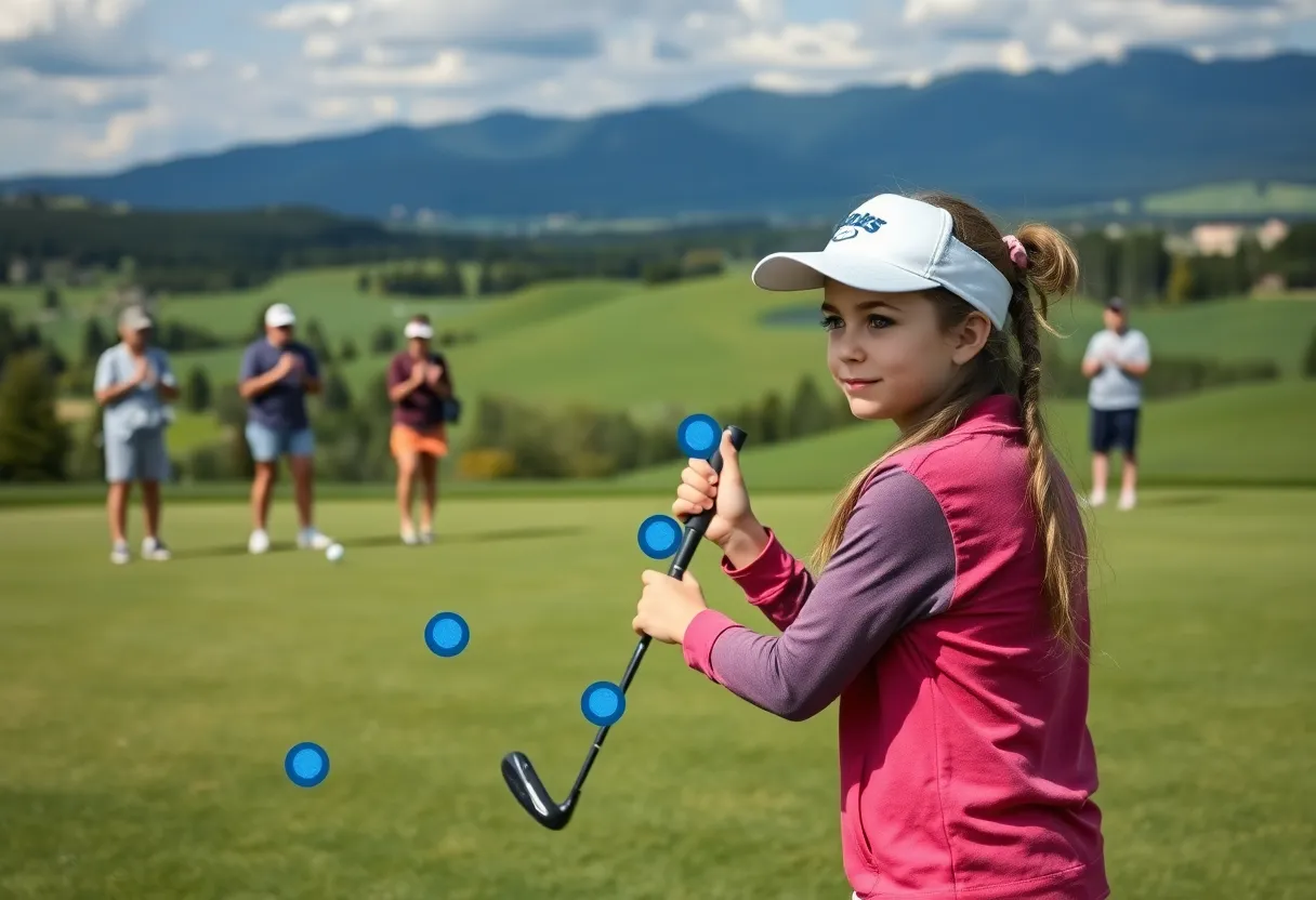 High school golfer preparing for a match with marked golf balls