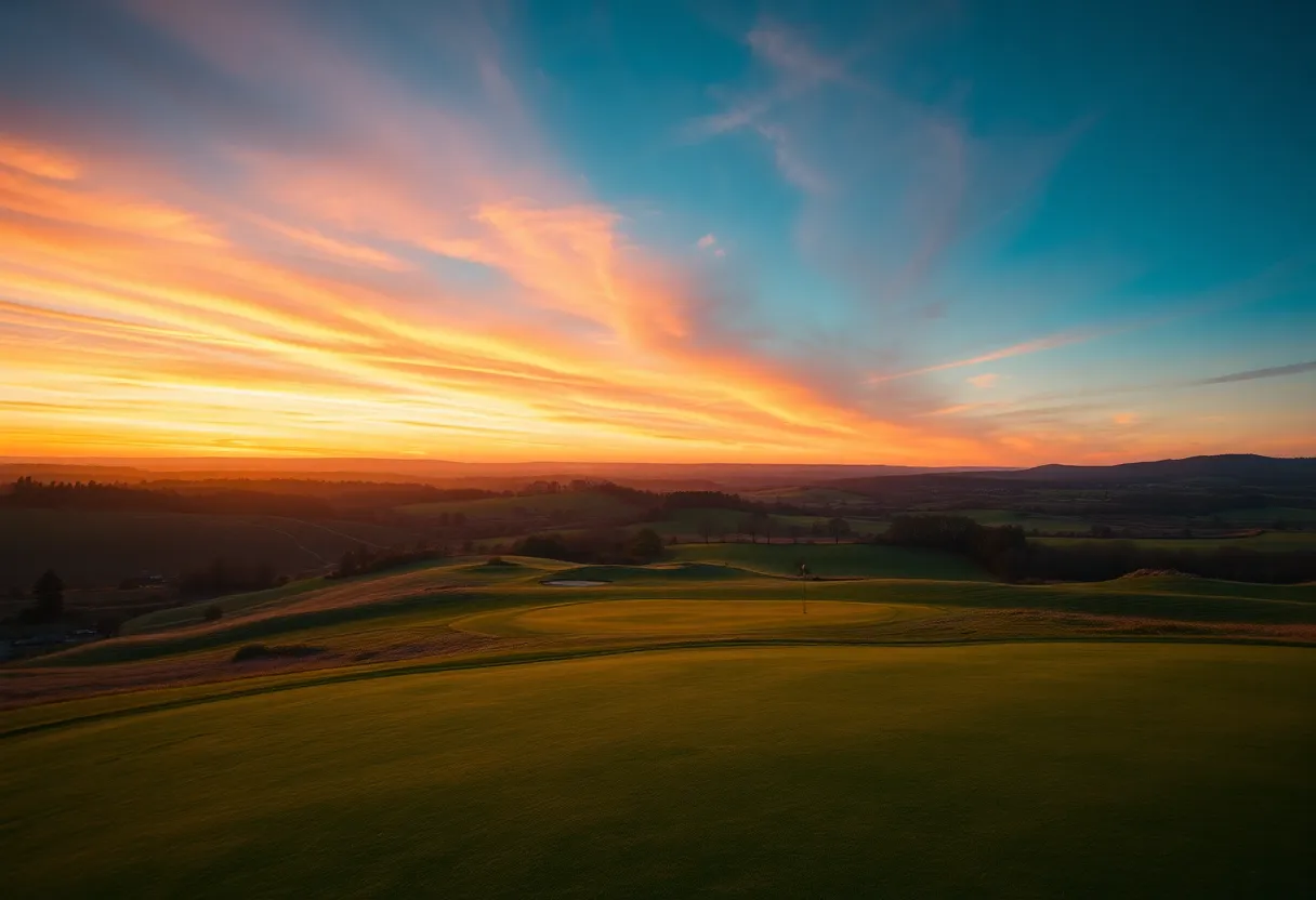 Scenic golf course view for ASU men's golf team at Wohali Classic