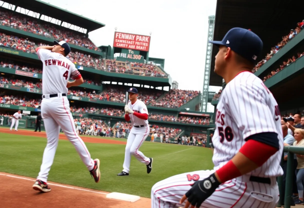 Oakland Athletics vs Boston Red Sox baseball game scene