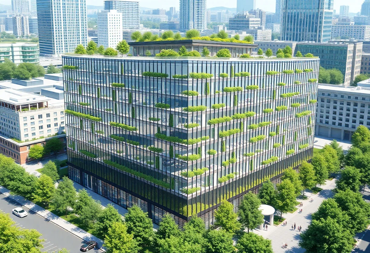 Architectural rendering of Biogen's new headquarters