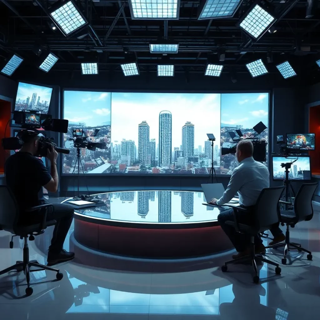 Broadcasting studio of Boston 25 Now