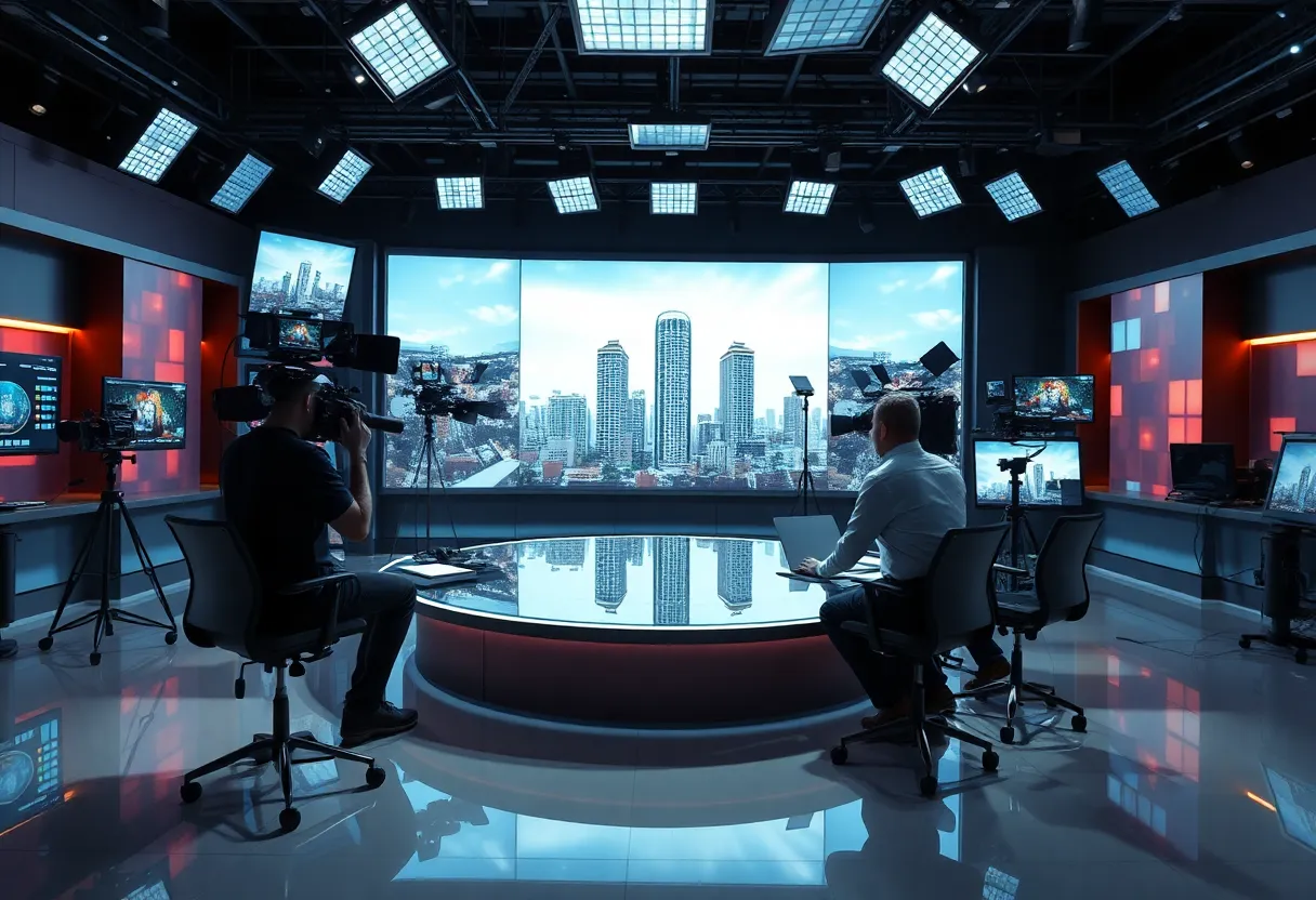 Broadcasting studio of Boston 25 Now