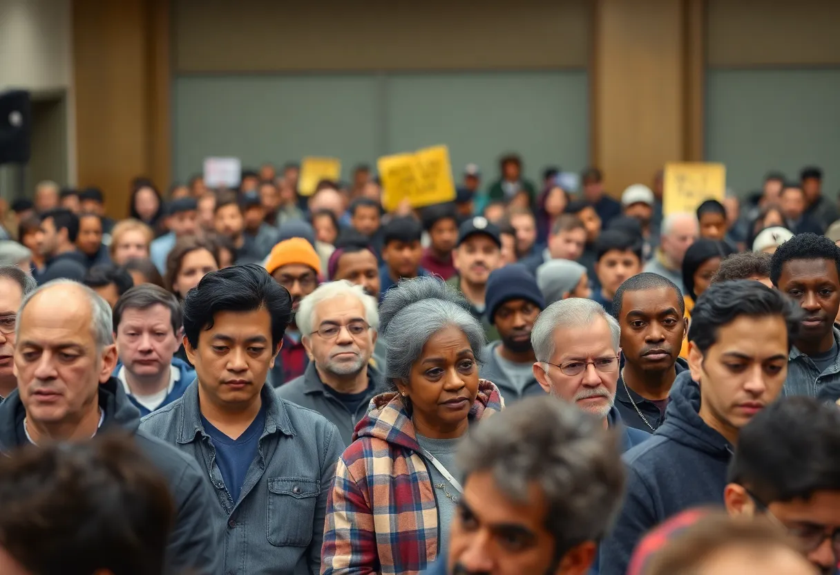 Attendees at Boston City Council meeting discussing public safety.