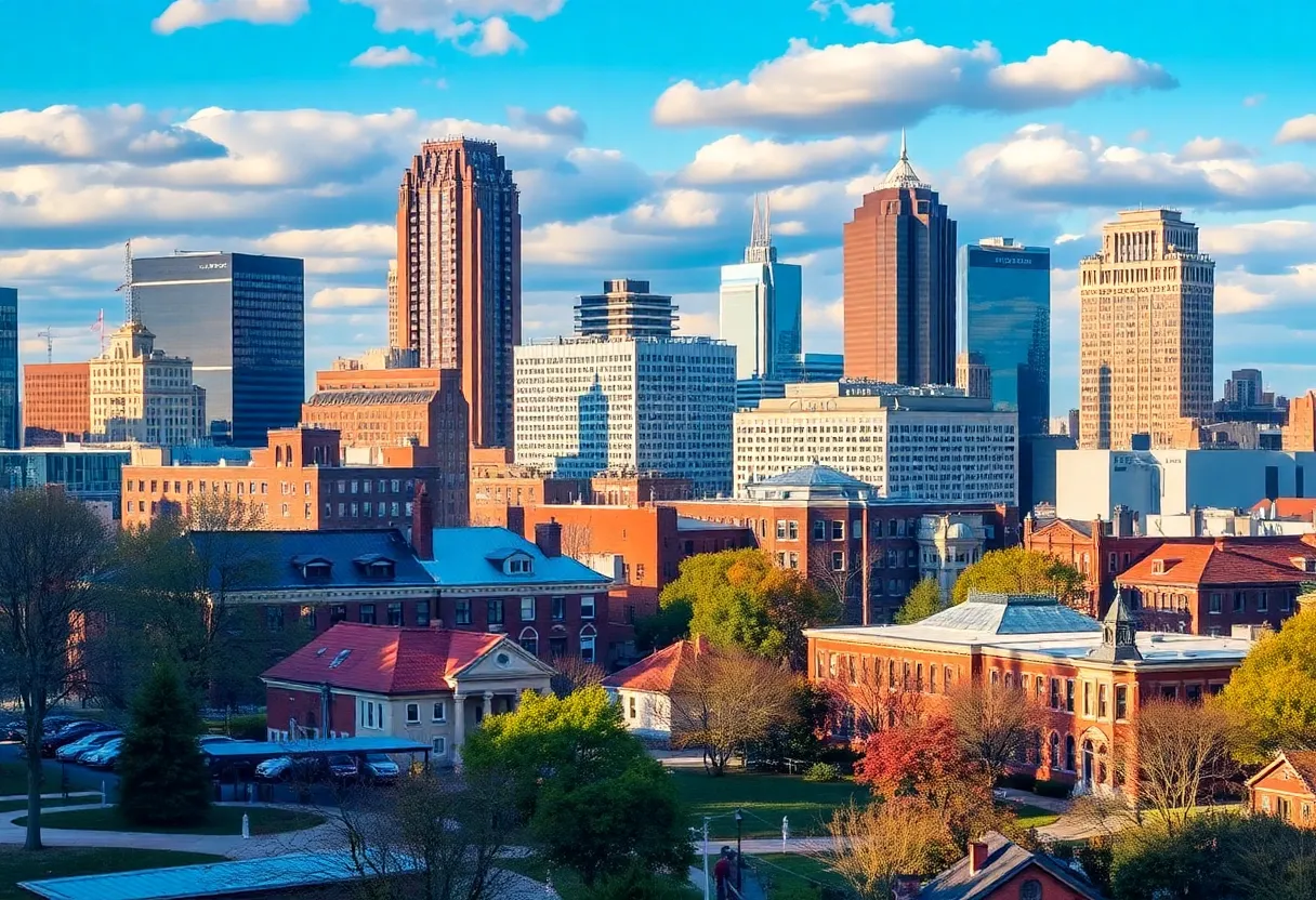 A view of Boston's vibrant cityscape with community parks.