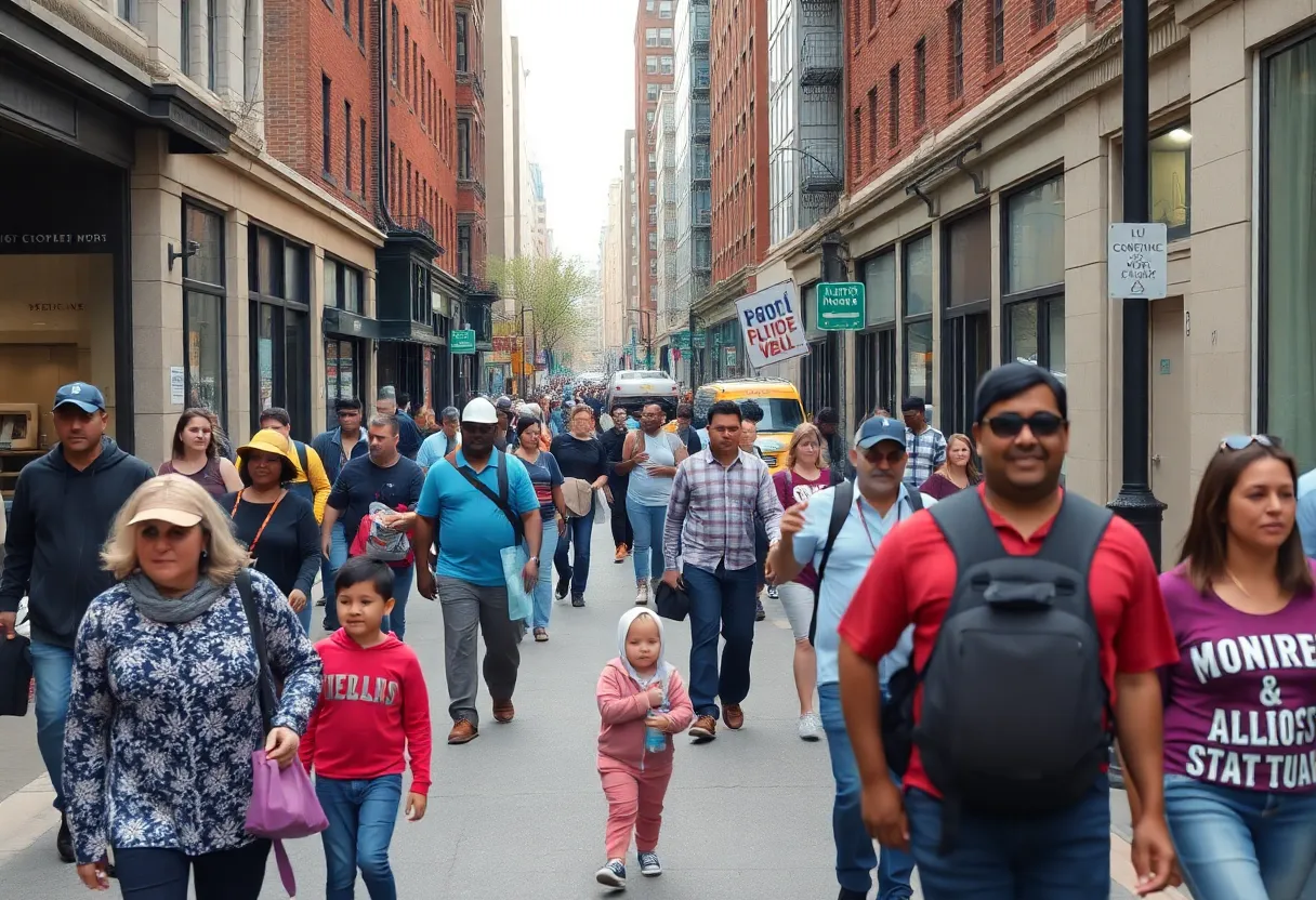 Diverse community in Boston during federal immigration enforcement efforts