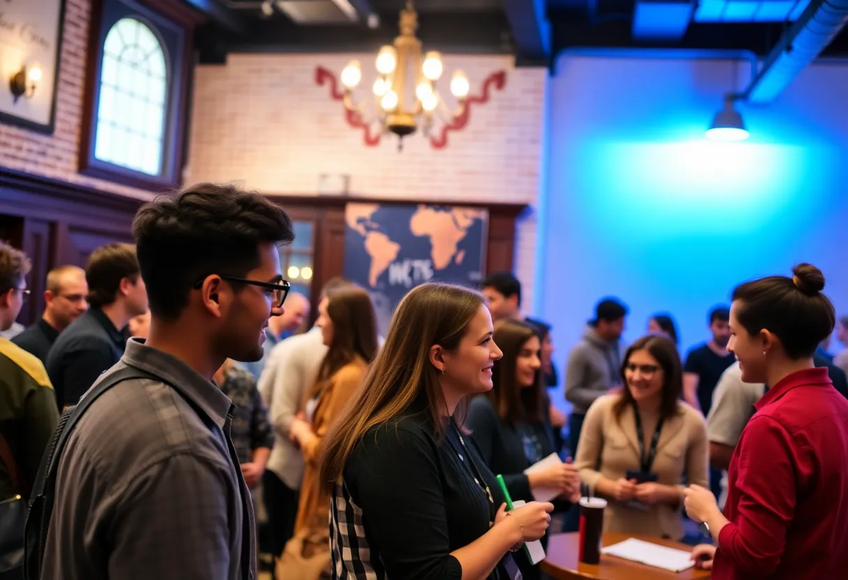 Local creators networking at the Boston Creator Economy Collective mixer event