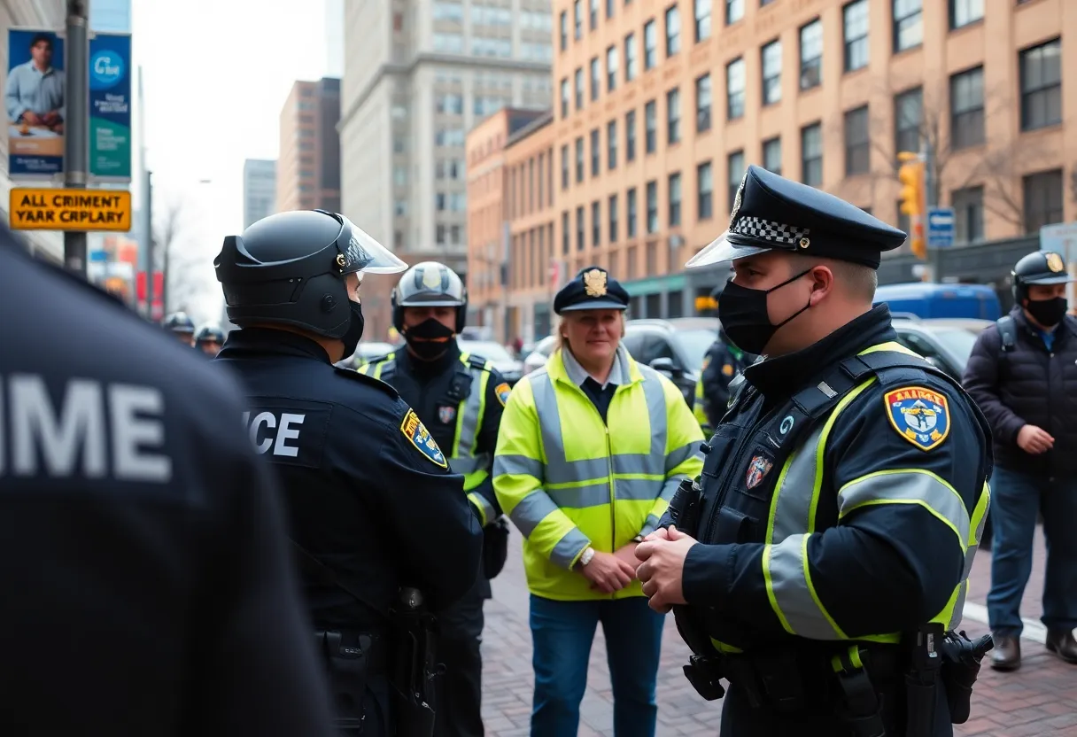 Boston streets highlighting police presence and community safety