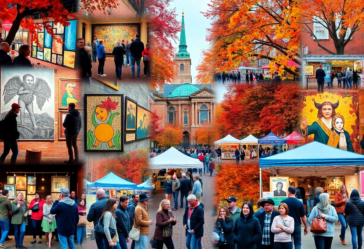 A collage representing cultural events in Boston during October