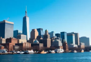 Urban skyline of Boston representing economic activity
