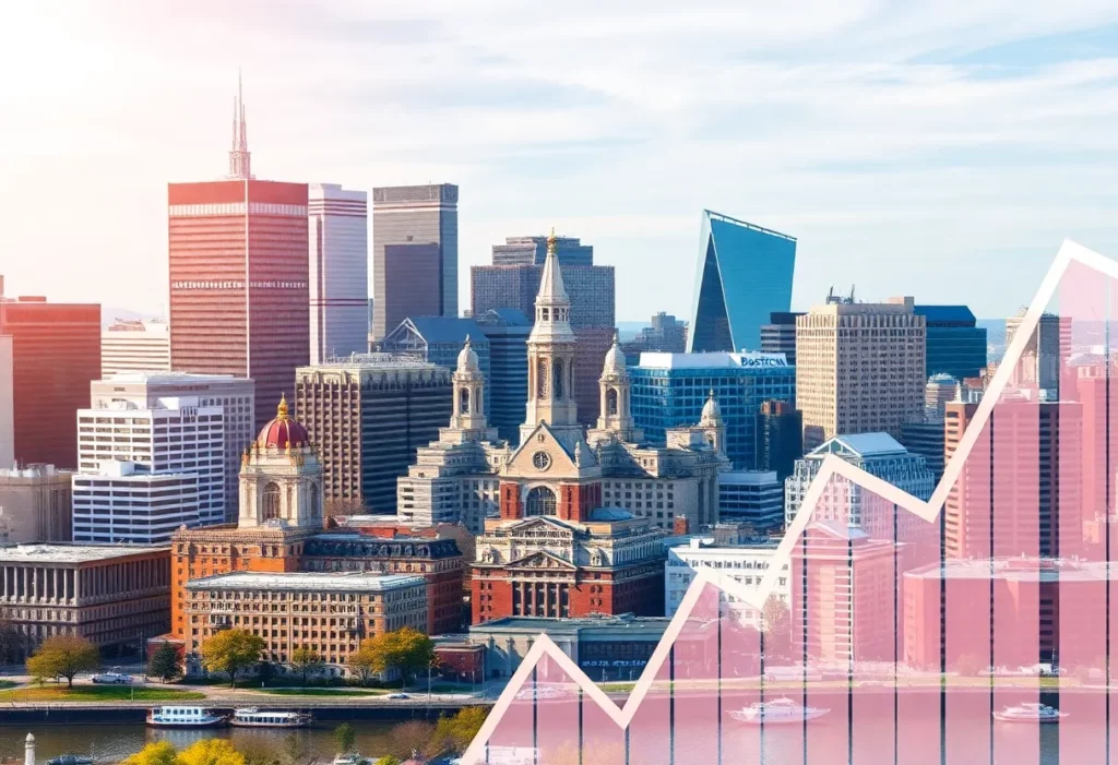 Cityscape of Boston representing the economy