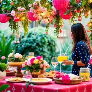 Romantic garden-themed engagement party in Boston