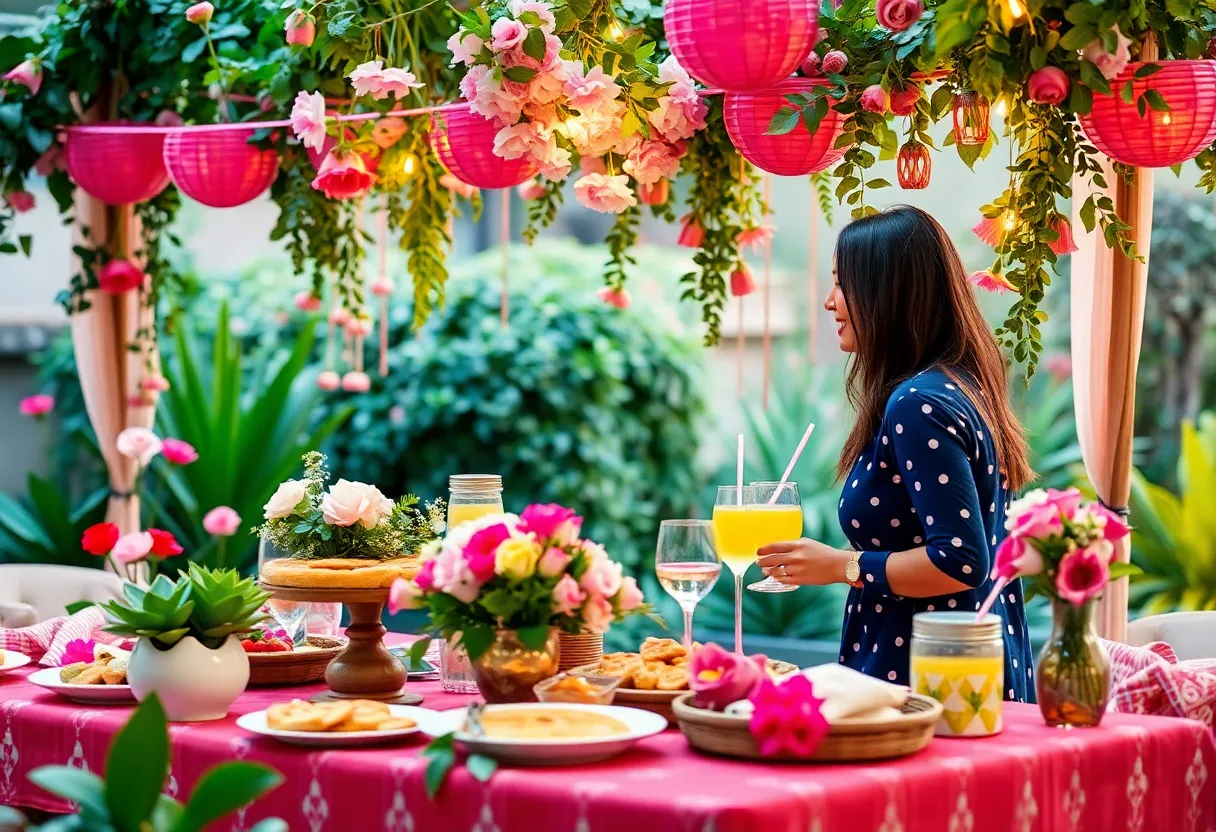Romantic garden-themed engagement party in Boston