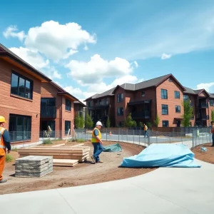 Construction site of a new housing development in Boston