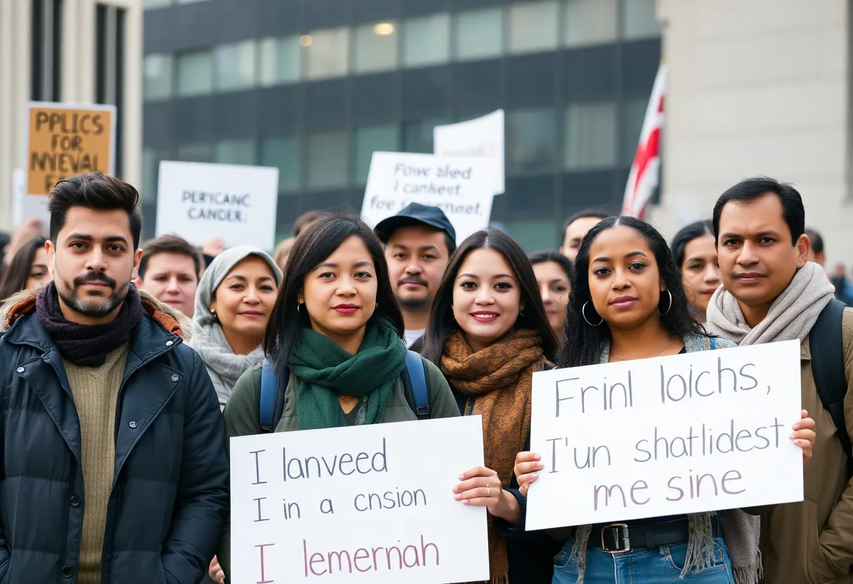Diverse immigrant community in Boston advocating for their rights