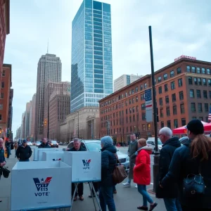 Citizens voting at a polling place in Boston during the mayoral primary.