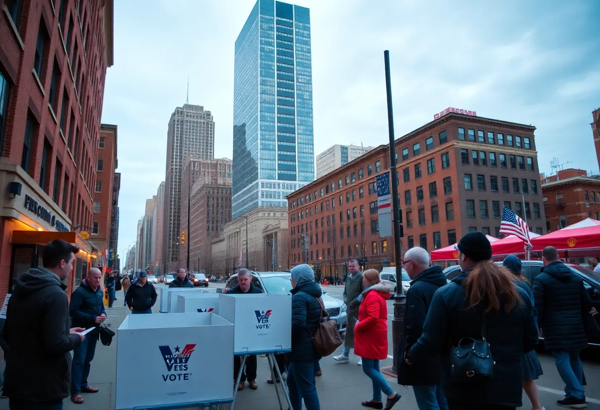 Citizens voting at a polling place in Boston during the mayoral primary.