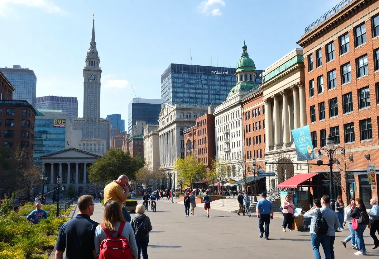 Boston cityscape representing the mayoral election