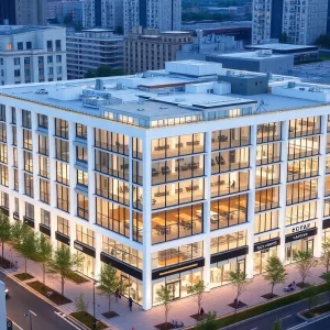 Architectural rendering of a mixed-use development in Boston