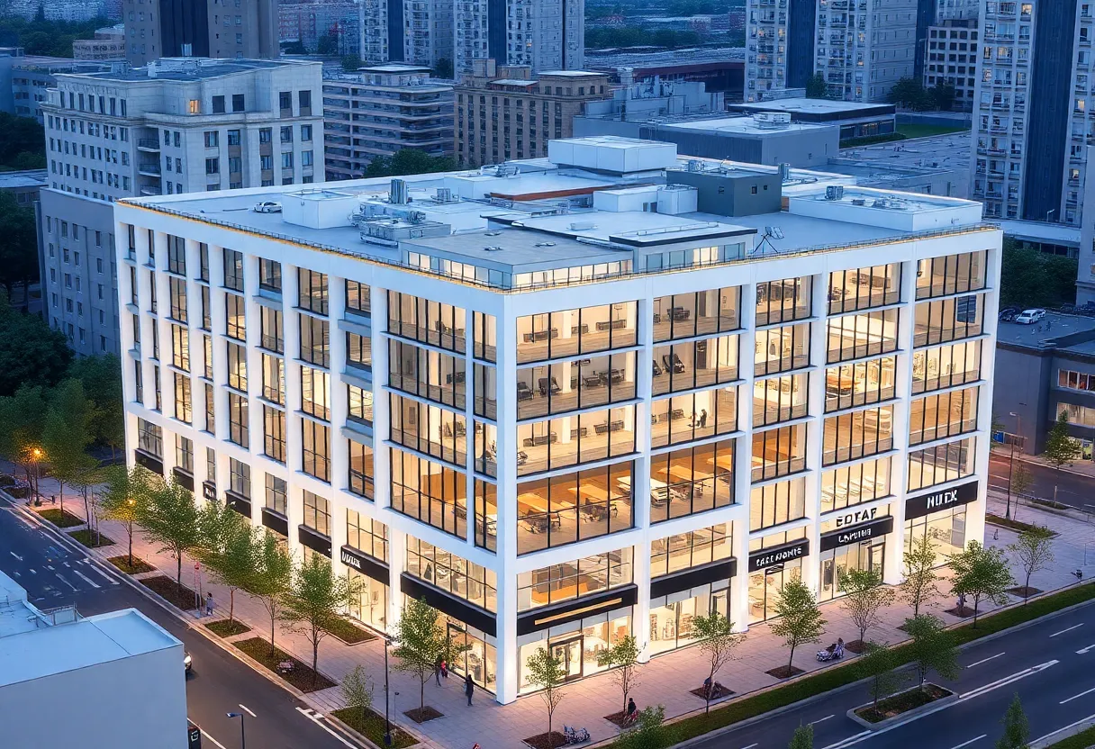 Architectural rendering of a mixed-use development in Boston