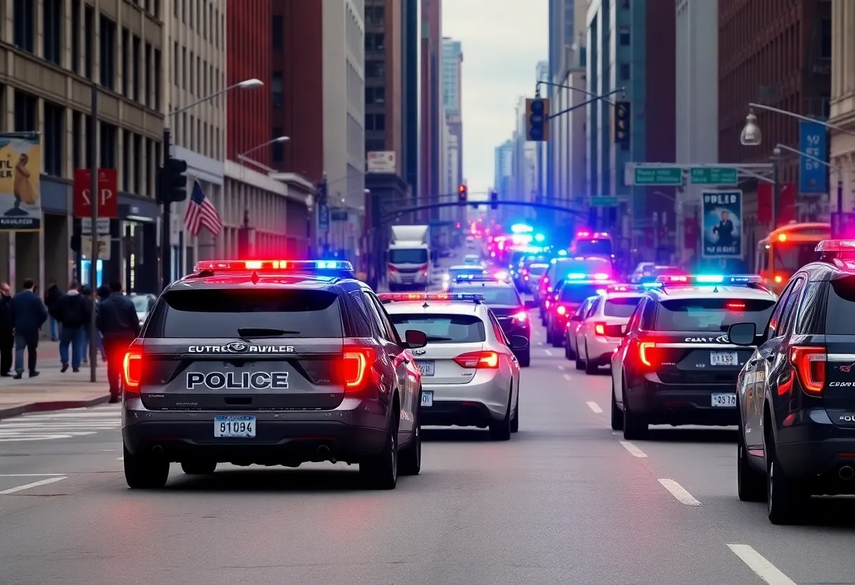 Police officers responding to incidents in Boston